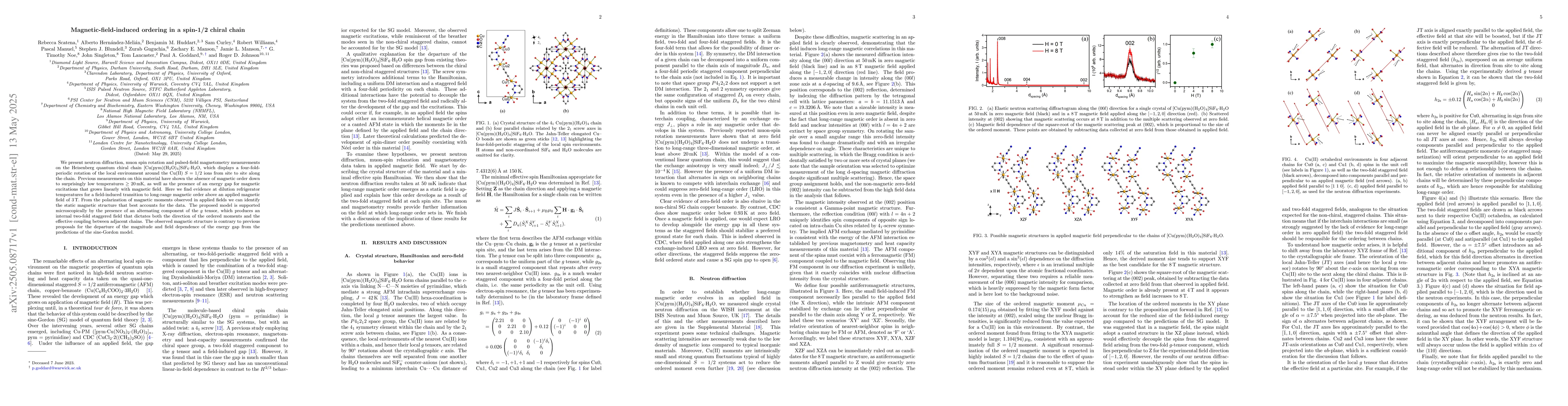 Thumbnail for Magnetic-field-induced ordering in a spin-1/2 chiral chain
