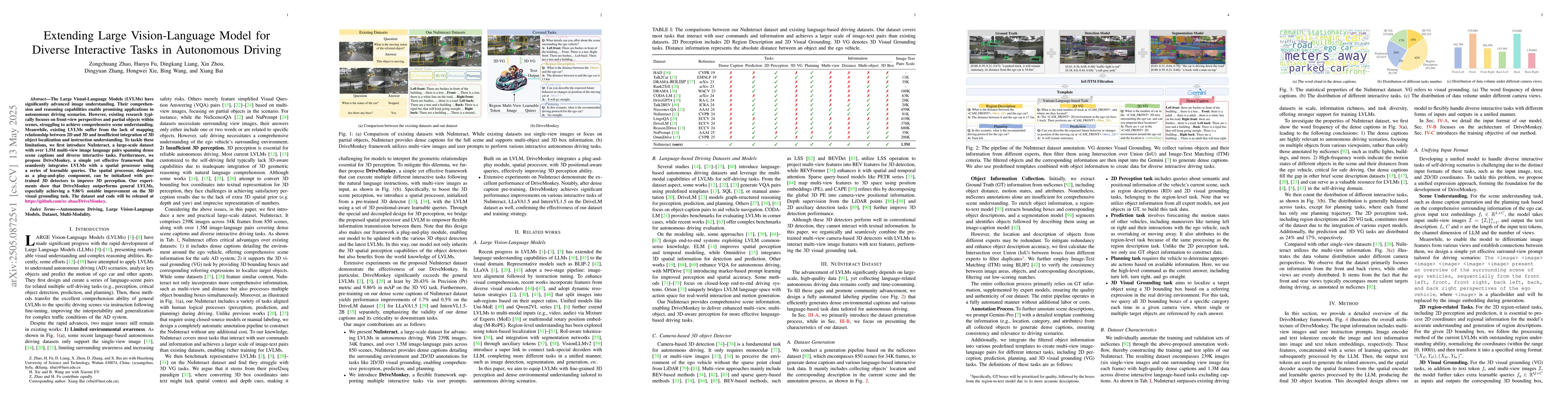 Thumbnail for Extending Large Vision-Language Model for Diverse Interactive Tasks in
  Autonomous Driving