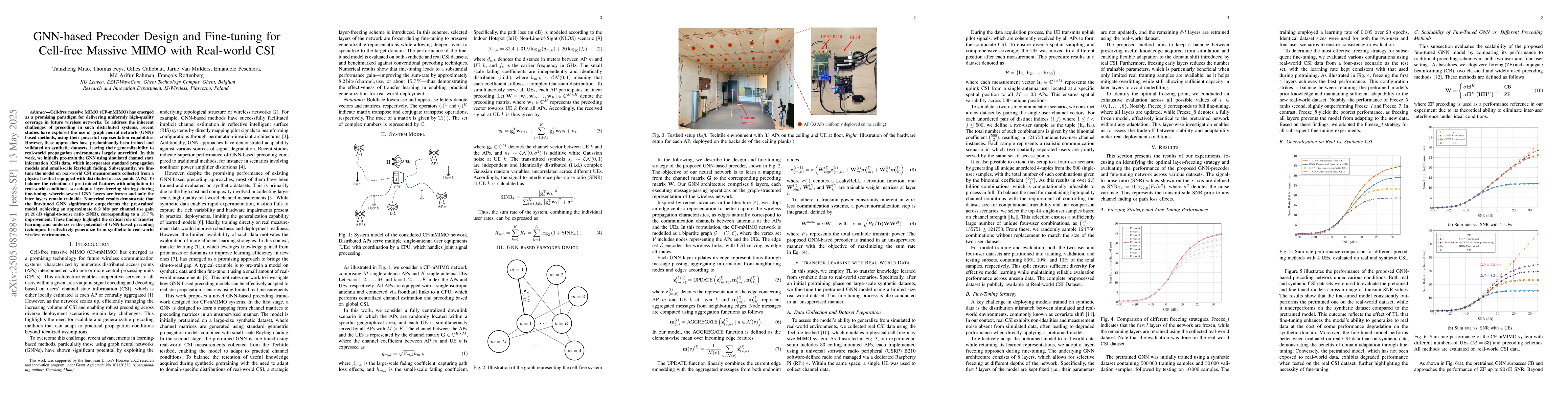 Thumbnail for GNN-based Precoder Design and Fine-tuning for Cell-free Massive MIMO
  with Real-world CSI