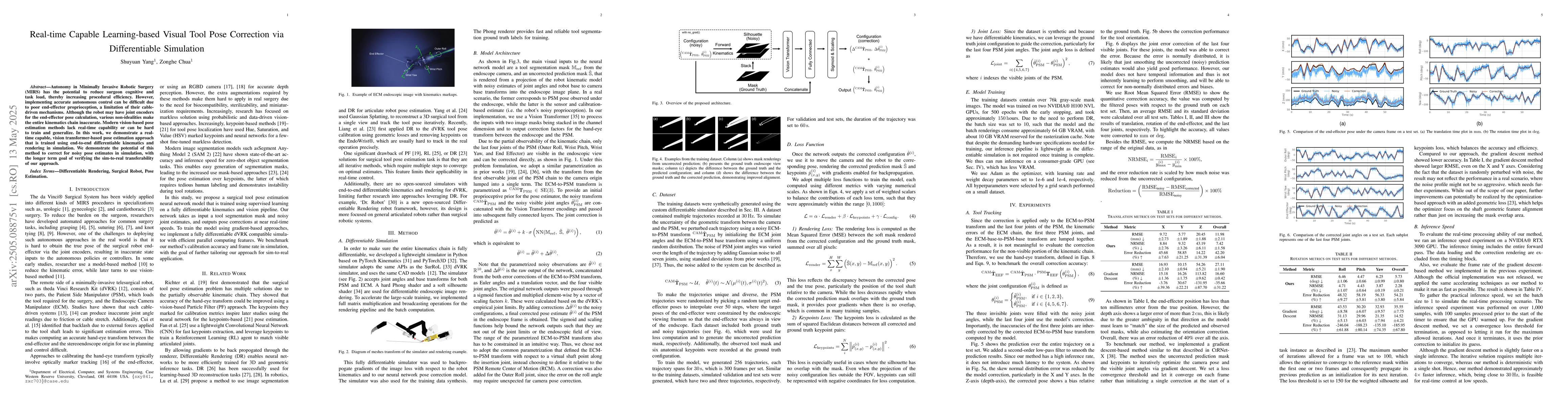 Thumbnail for Real-time Capable Learning-based Visual Tool Pose Correction via
  Differentiable Simulation