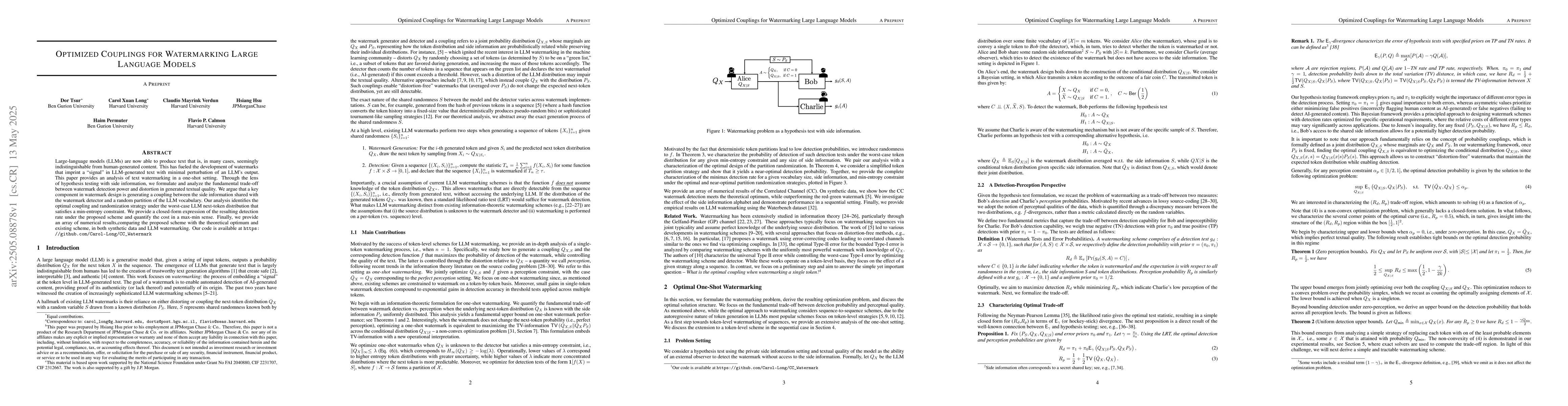 Thumbnail for Optimized Couplings for Watermarking Large Language Models