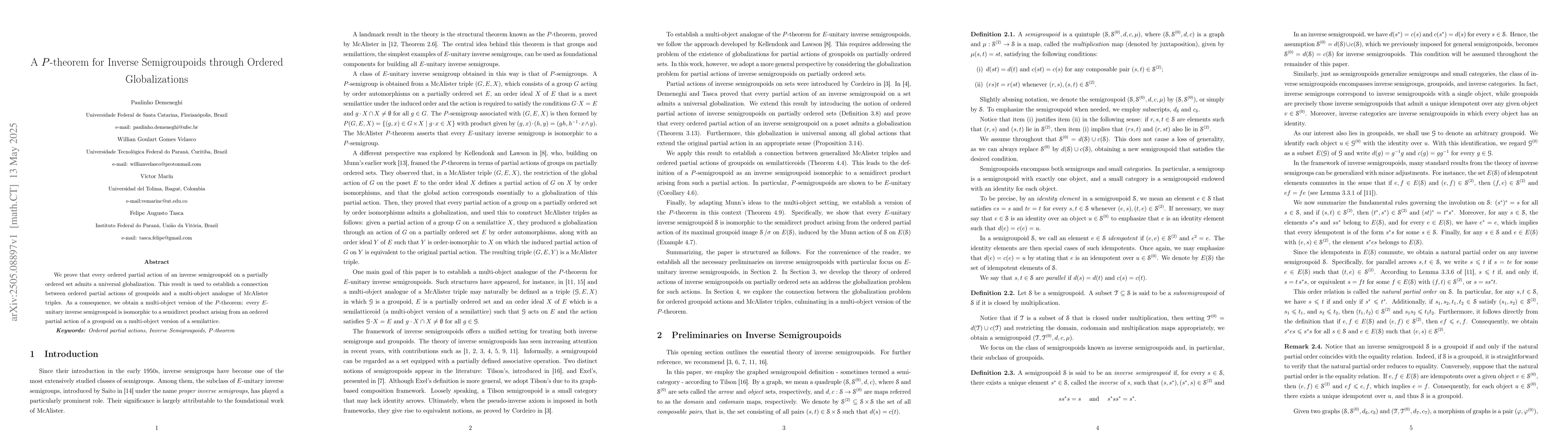 Thumbnail for A P-theorem for Inverse Semigroupoids through Ordered Globalizations