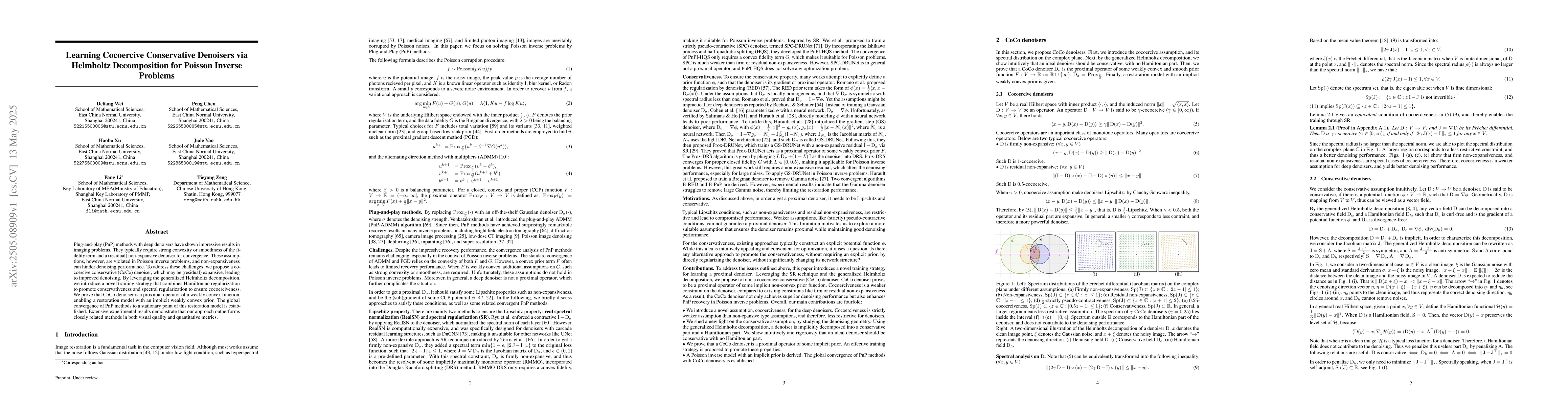 Thumbnail for Learning Cocoercive Conservative Denoisers via Helmholtz Decomposition
  for Poisson Inverse Problems