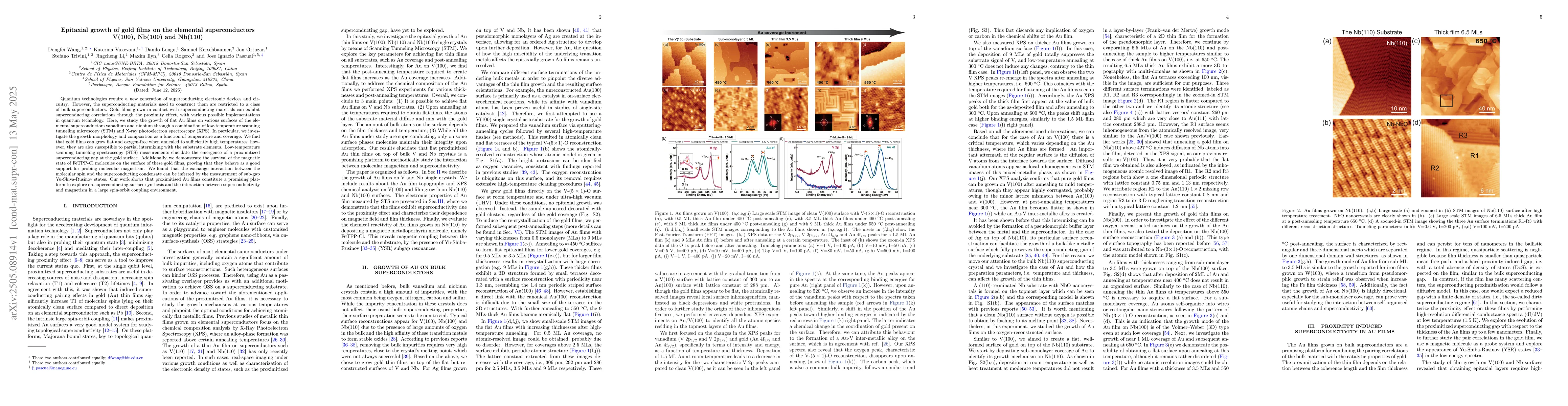 Thumbnail for Epitaxial growth of gold films on the elemental superconductors V(100),
  Nb(100) and Nb(110)