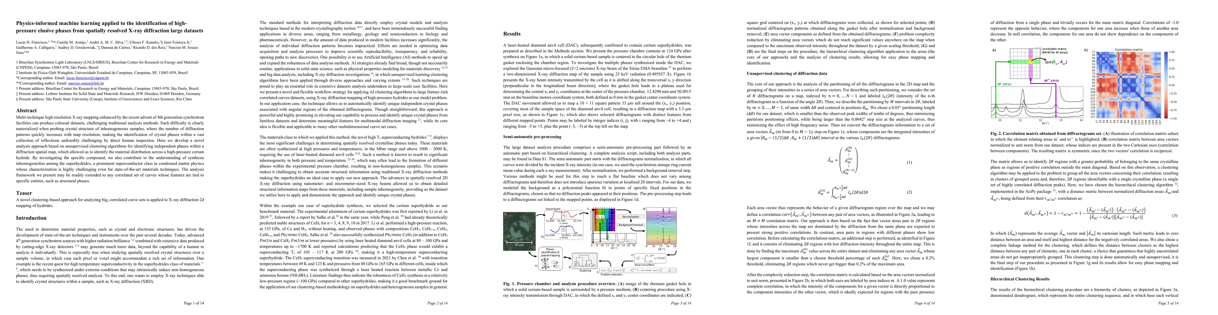 Thumbnail for Physics-informed machine learning applied to the identification of
  high-pressure elusive phases from spatially resolved X-ray diffraction large
  datasets