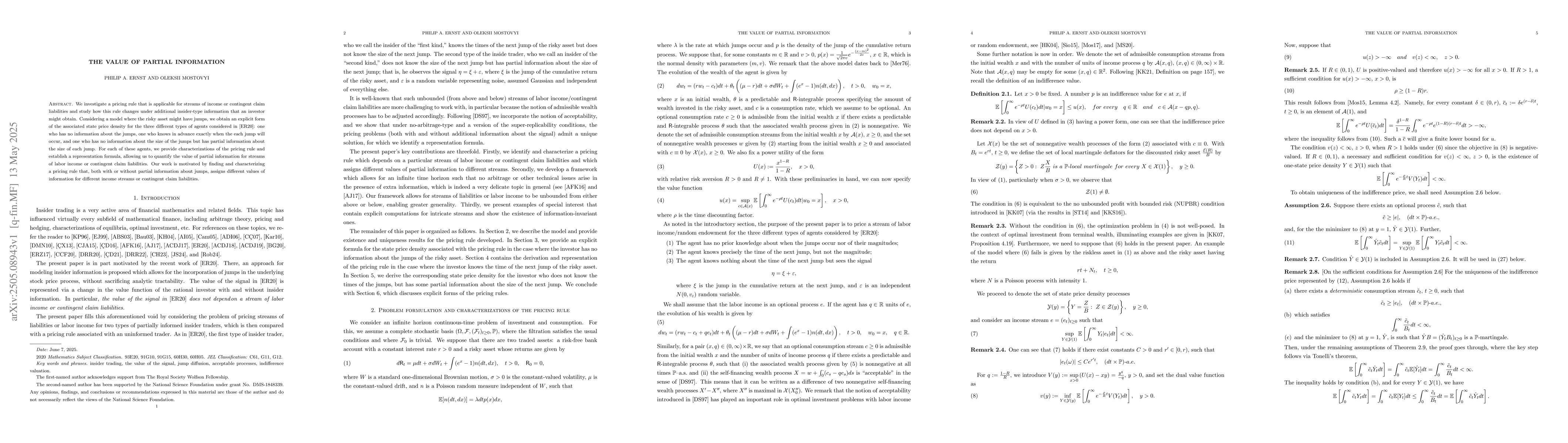 Thumbnail for The value of partial information