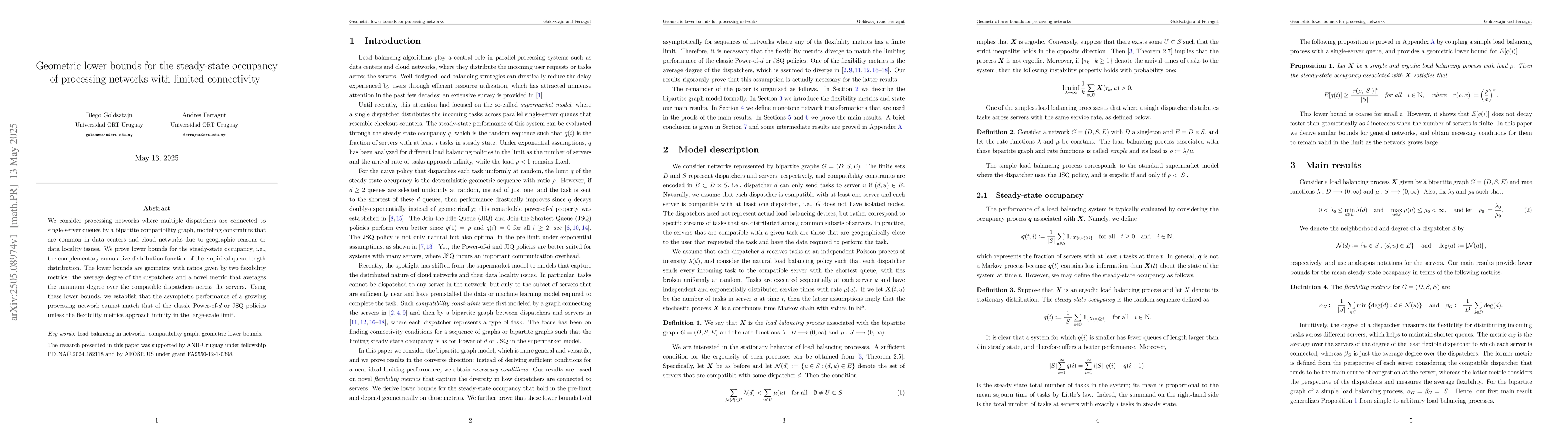Thumbnail for Geometric lower bounds for the steady-state occupancy of processing
  networks with limited connectivity
