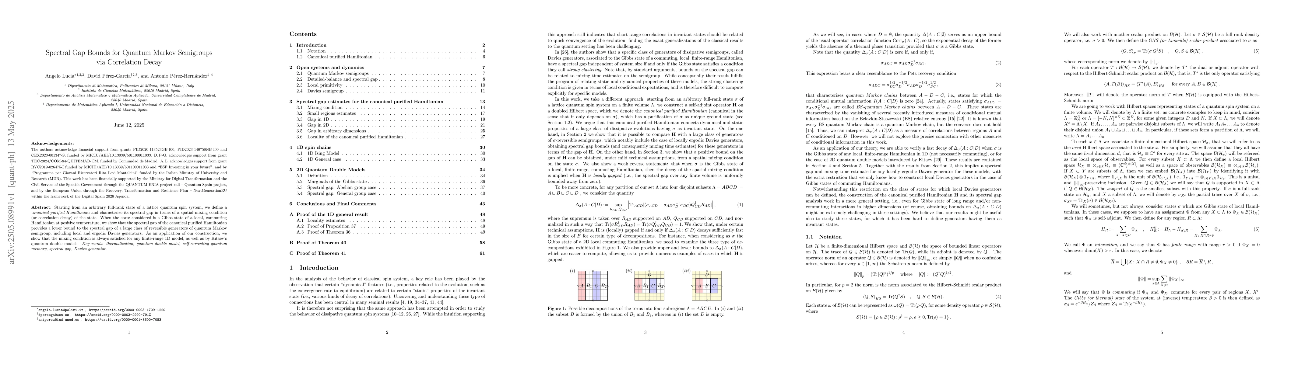 Thumbnail for Spectral Gap Bounds for Quantum Markov Semigroups via Correlation Decay