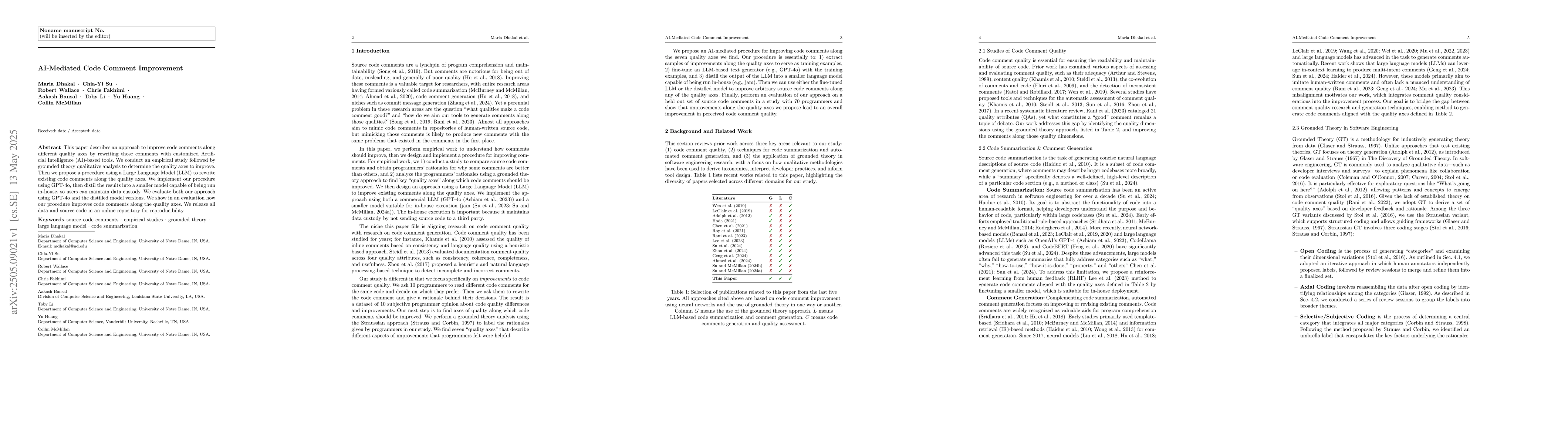Thumbnail for AI-Mediated Code Comment Improvement