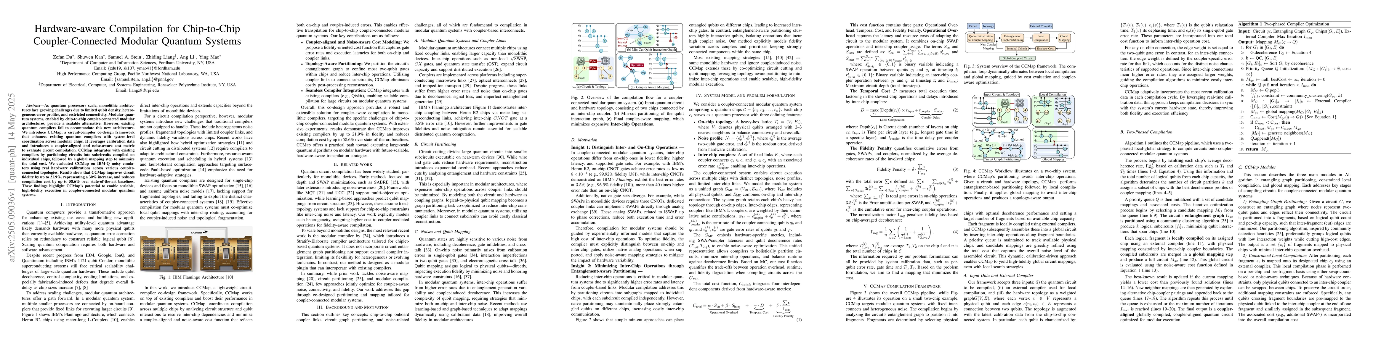 Thumbnail for Hardware-aware Compilation for Chip-to-Chip Coupler-Connected Modular
  Quantum Systems