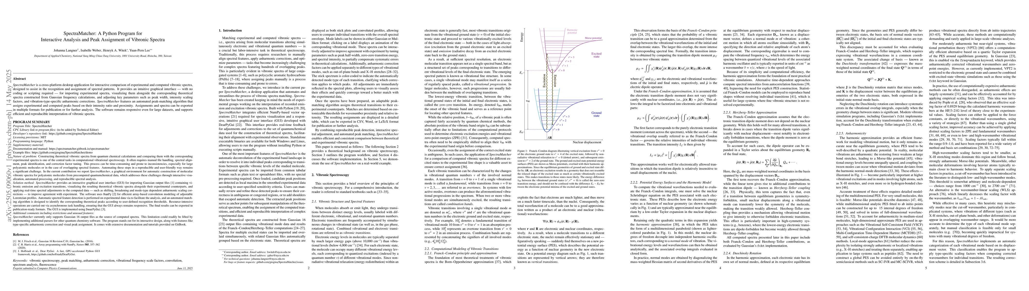 Thumbnail for SpectraMatcher: A Python Program for Interactive Analysis and Peak
  Assignment of Vibronic Spectra