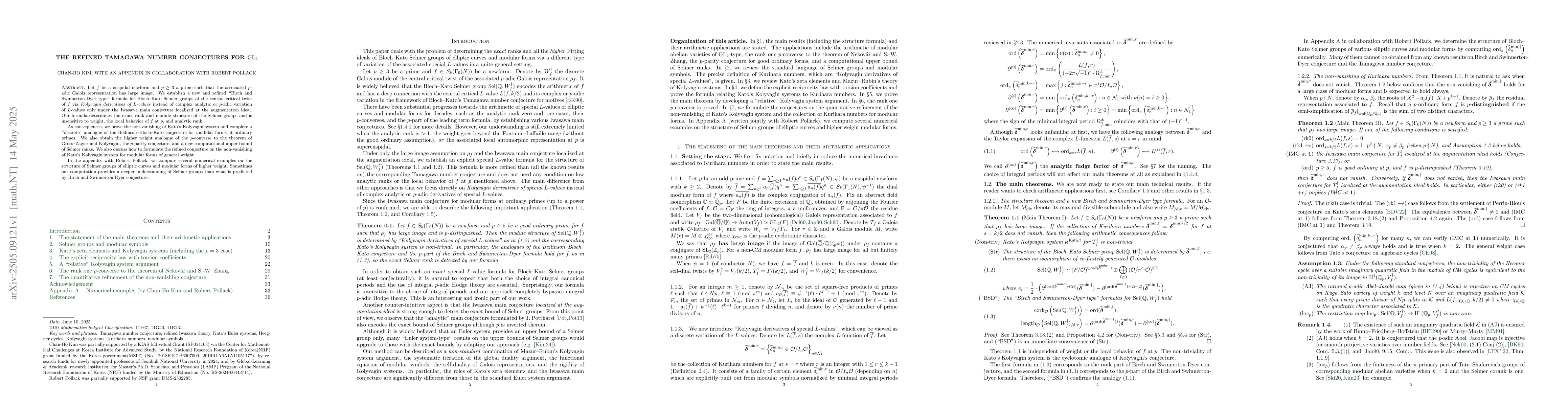 Thumbnail for The refined Tamagawa number conjectures for $\mathrm{GL}_2$