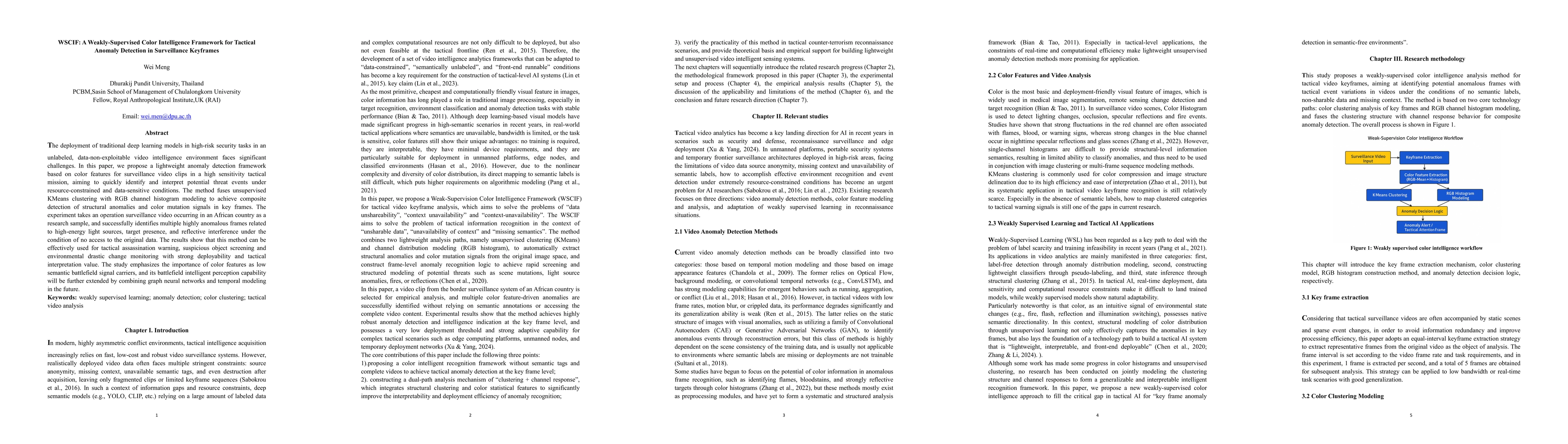 Thumbnail for WSCIF: A Weakly-Supervised Color Intelligence Framework for Tactical
  Anomaly Detection in Surveillance Keyframes