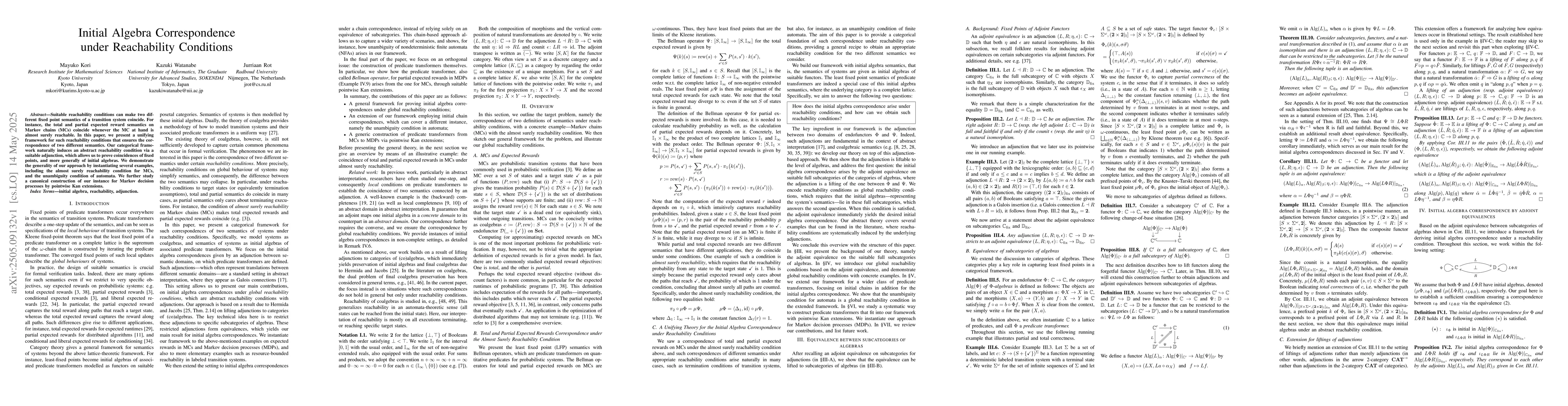 Thumbnail for Initial Algebra Correspondence under Reachability Conditions