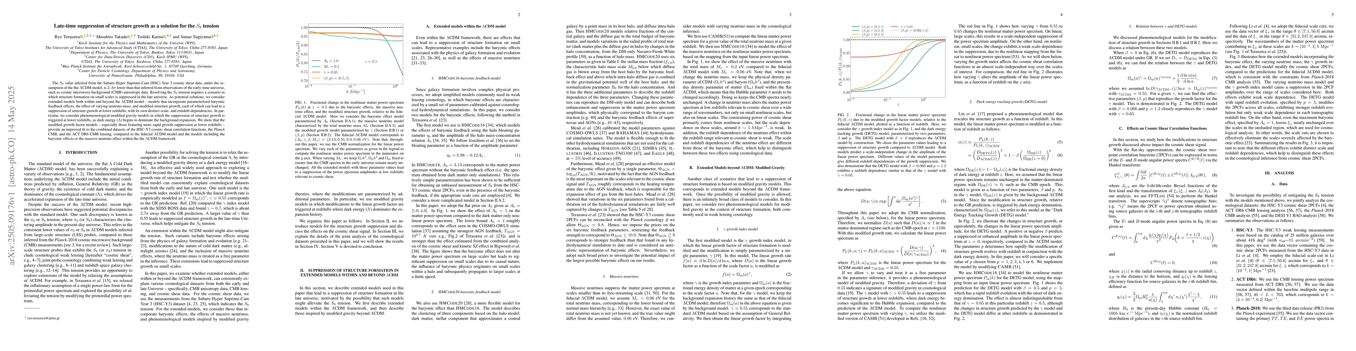 Thumbnail for Late-time suppression of structure growth as a solution for the $S_8$
  tension
