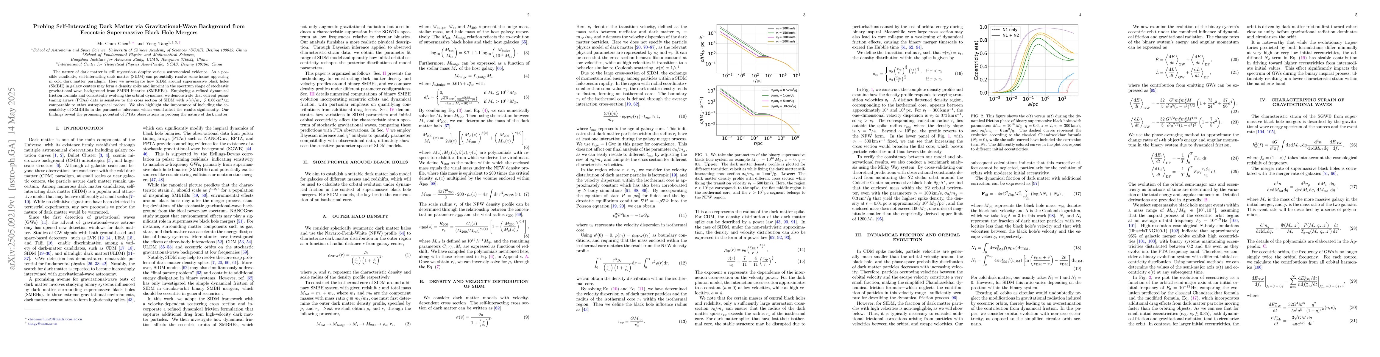 Thumbnail for Probing Self-Interacting Dark Matter via Gravitational-Wave Background
  from Eccentric Supermassive Black Hole Mergers