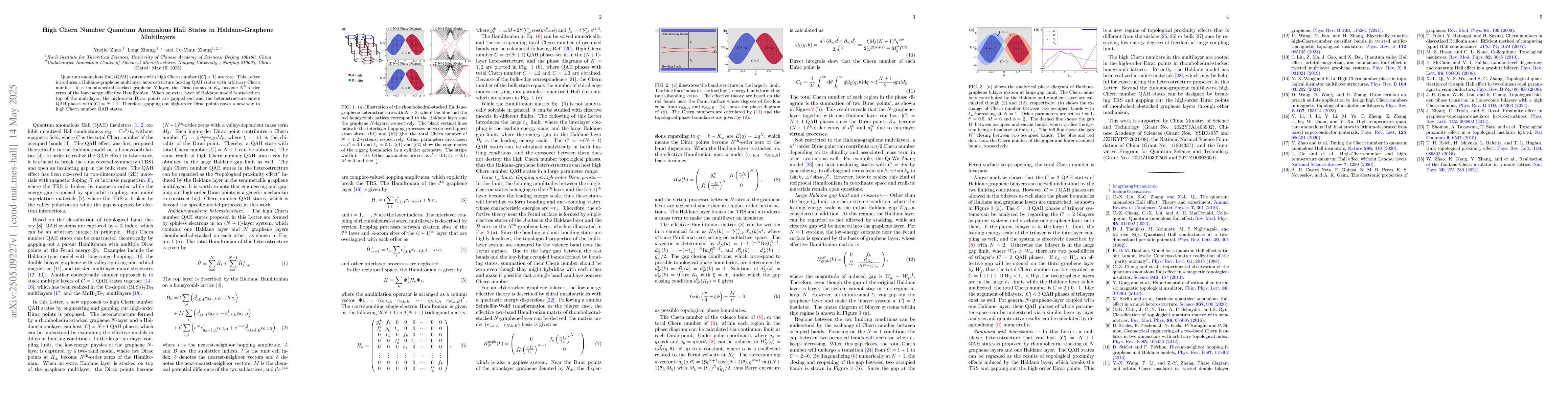 Thumbnail for High Chern Number Quantum Anomalous Hall States in Haldane-Graphene
  Multilayers