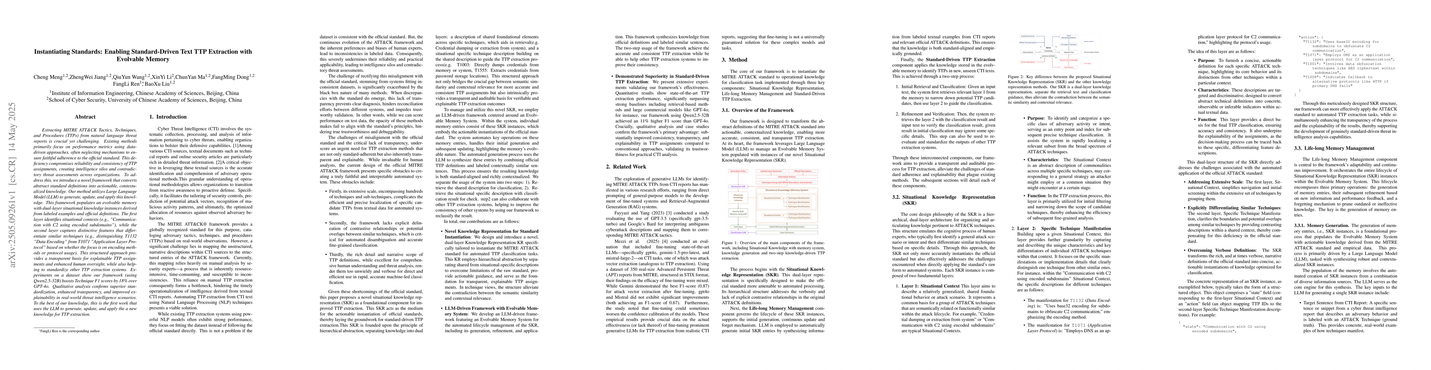 Thumbnail for Instantiating Standards: Enabling Standard-Driven Text TTP Extraction
  with Evolvable Memory