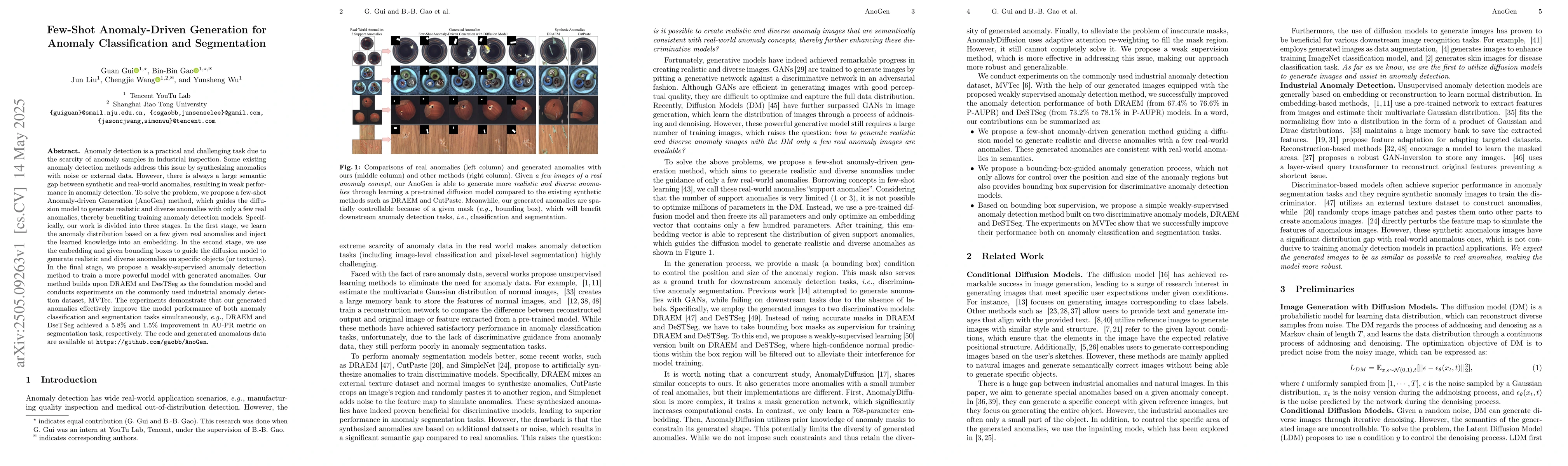 Thumbnail for Few-Shot Anomaly-Driven Generation for Anomaly Classification and
  Segmentation