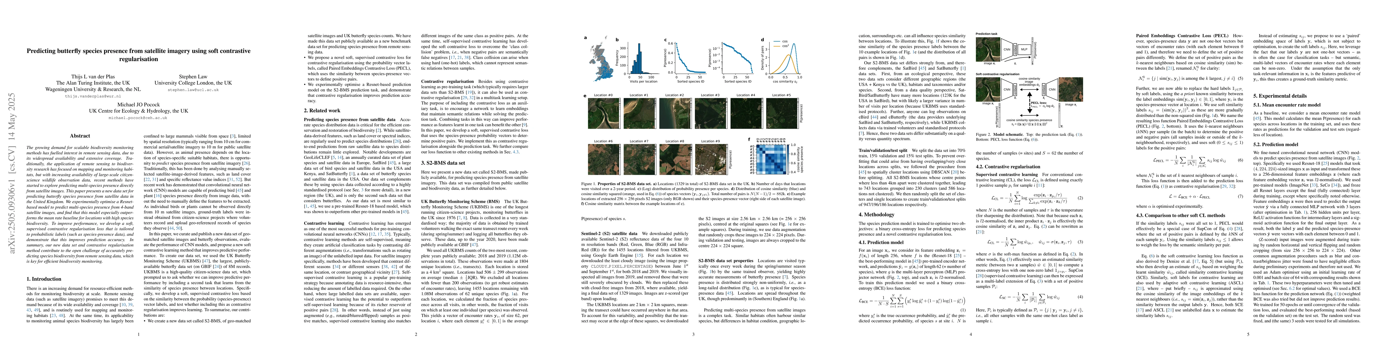 Thumbnail for Predicting butterfly species presence from satellite imagery using soft
  contrastive regularisation