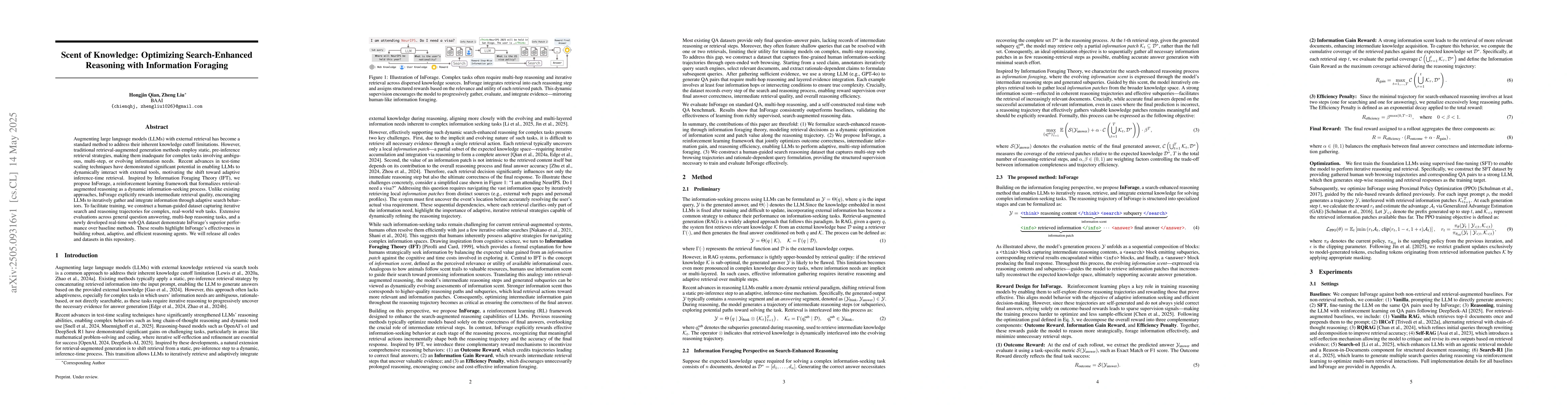 Thumbnail for Scent of Knowledge: Optimizing Search-Enhanced Reasoning with
  Information Foraging