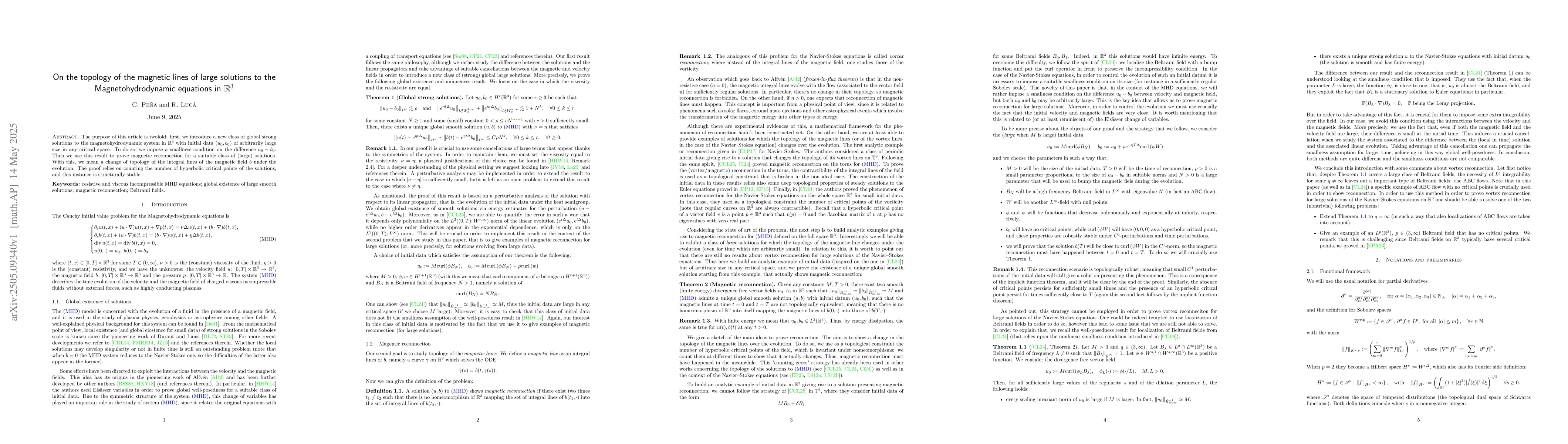 Thumbnail for On the topology of the magnetic lines of large solutions to the
  Magnetohydrodynamic equations in $\mathbb{R}^3$