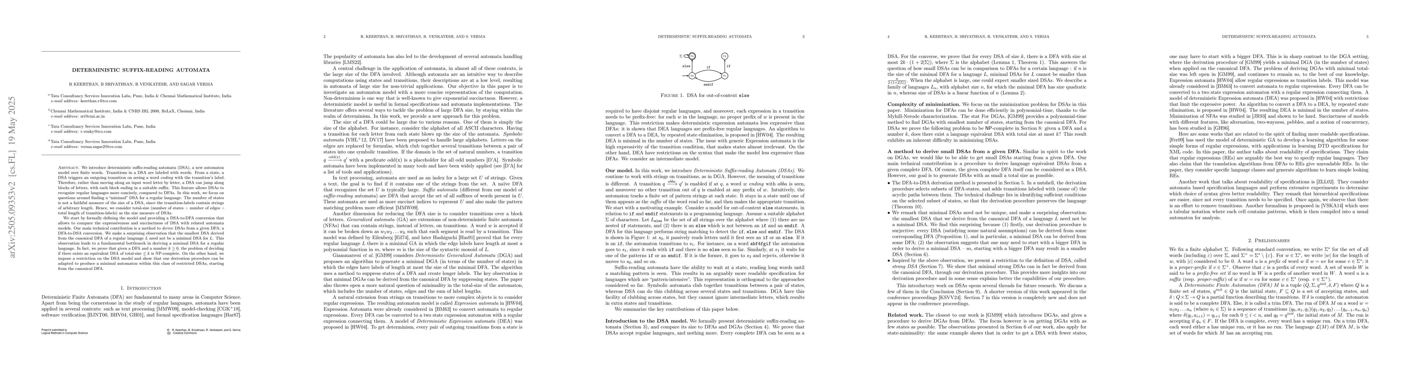 Thumbnail for Deterministic Suffix-reading Automata