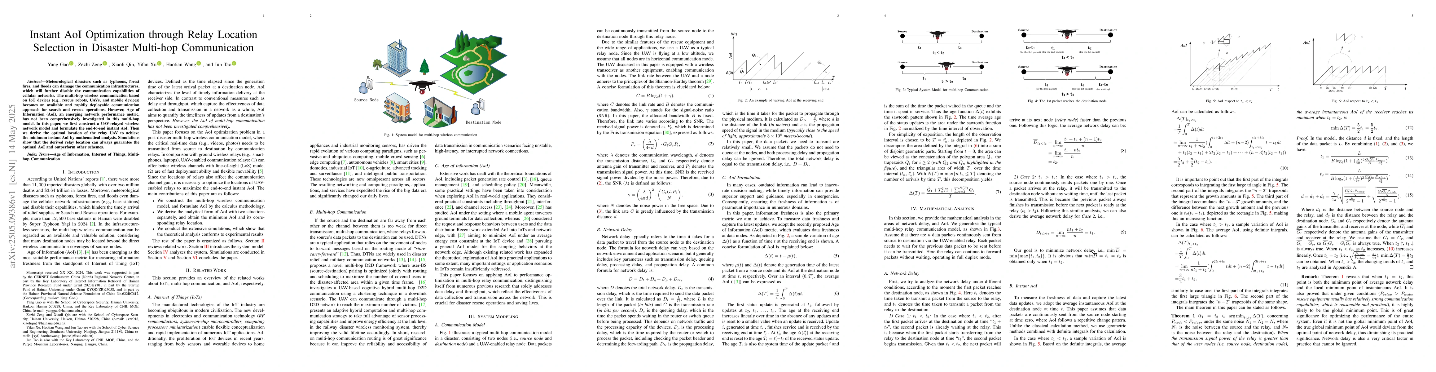 Thumbnail for Instant AoI Optimization through Relay Location Selection in Disaster
  Multi-hop Communication