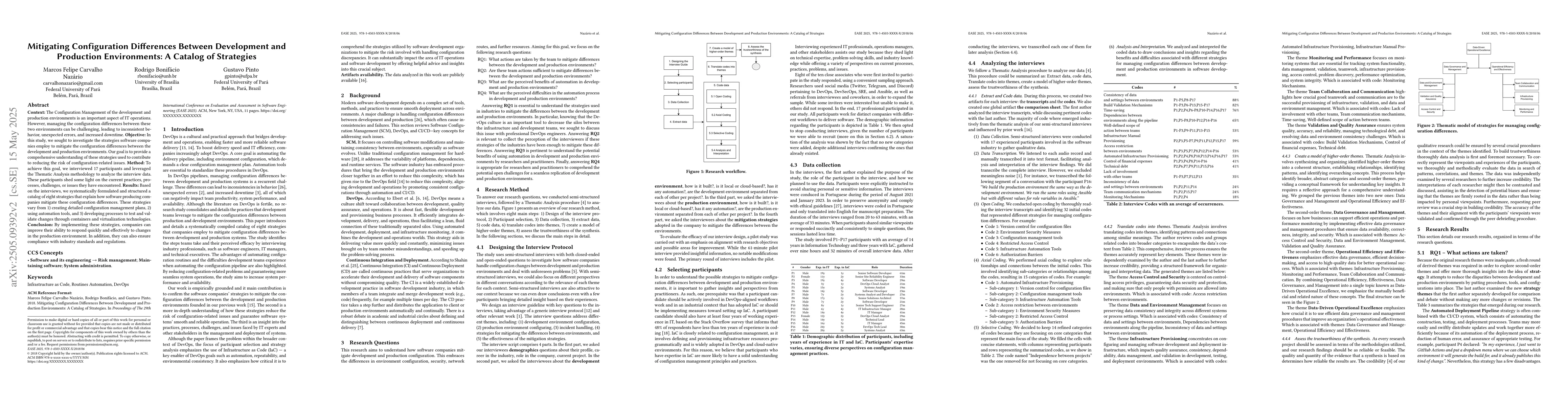 Thumbnail for Mitigating Configuration Differences Between Development and Production
  Environments: A Catalog of Strategies