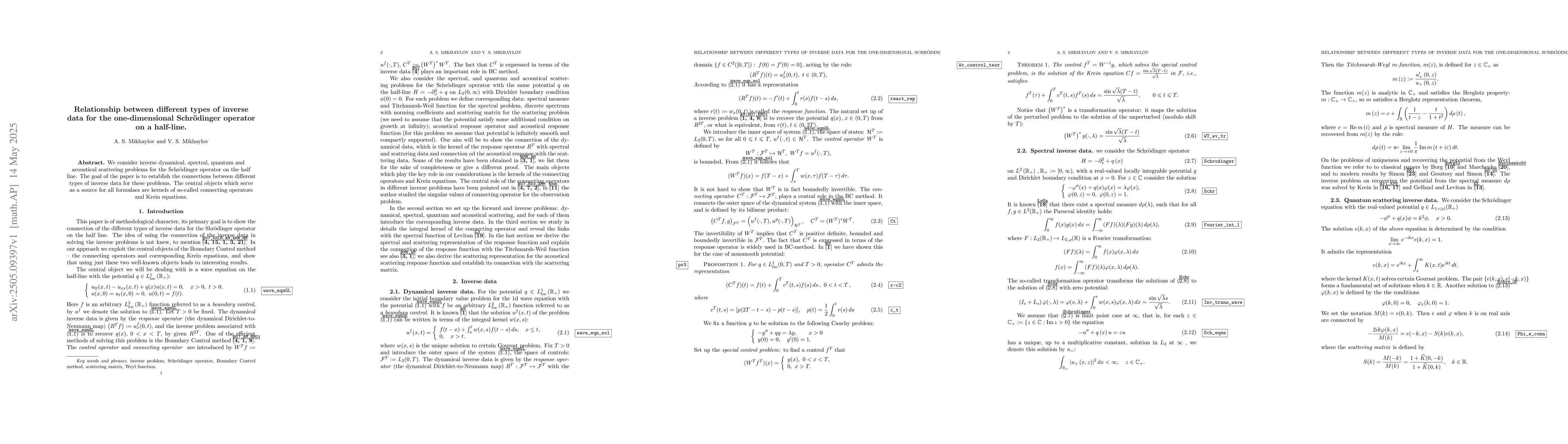 Thumbnail for Relationship between different types of inverse data for the
  one-dimensional Schrödinger operator on a half-line