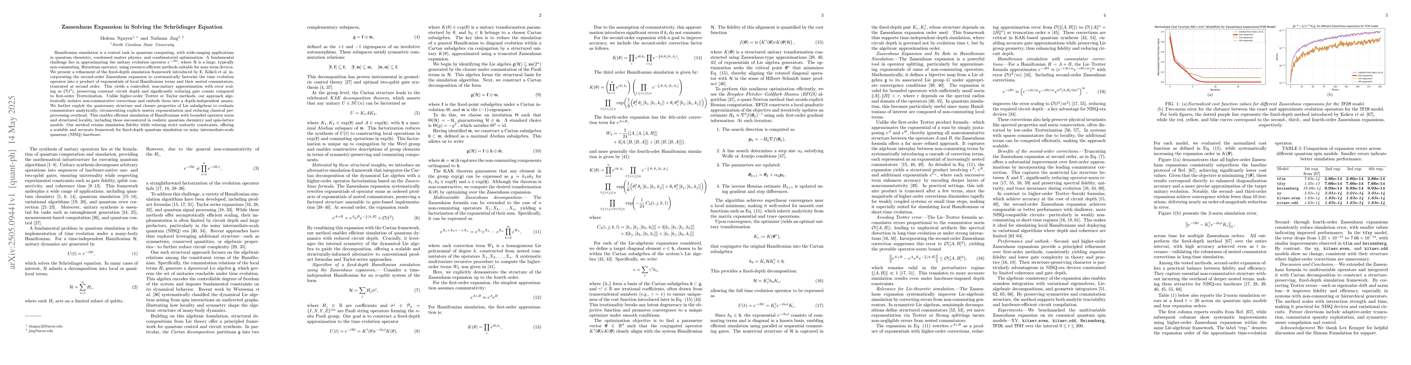 Thumbnail for Zassenhaus Expansion in Solving the Schrödinger Equation