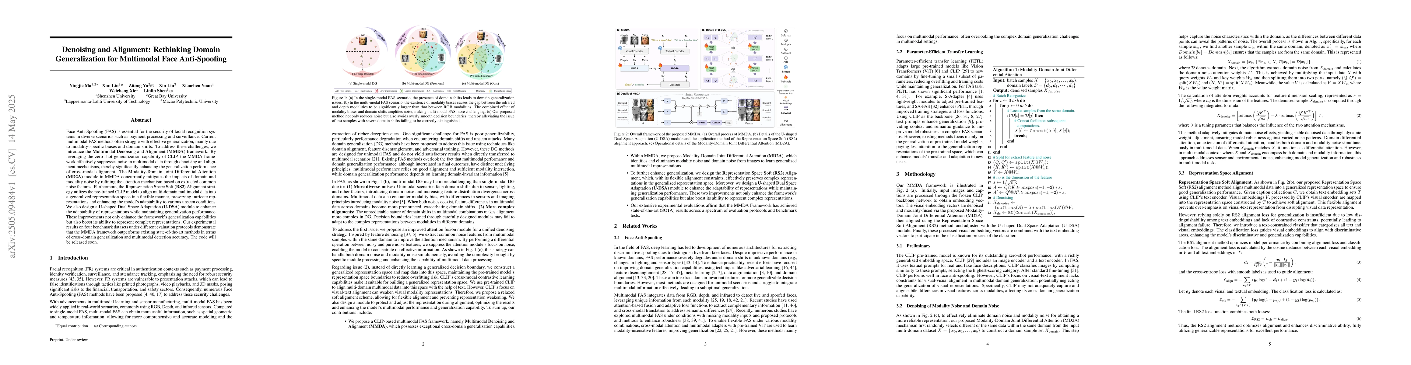 Thumbnail for Denoising and Alignment: Rethinking Domain Generalization for Multimodal
  Face Anti-Spoofing