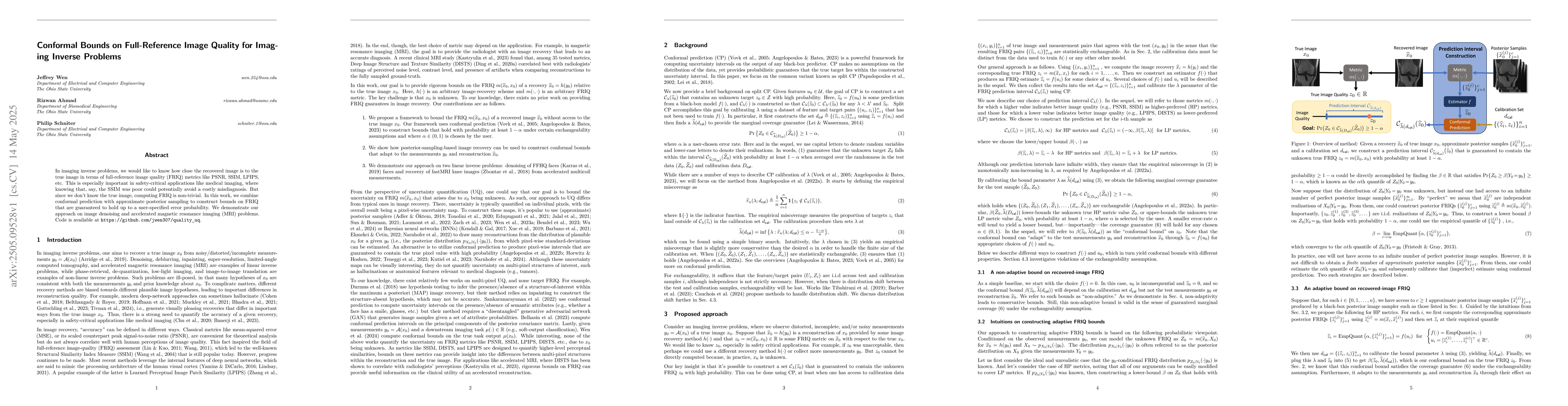 Thumbnail for Conformal Bounds on Full-Reference Image Quality for Imaging Inverse
  Problems