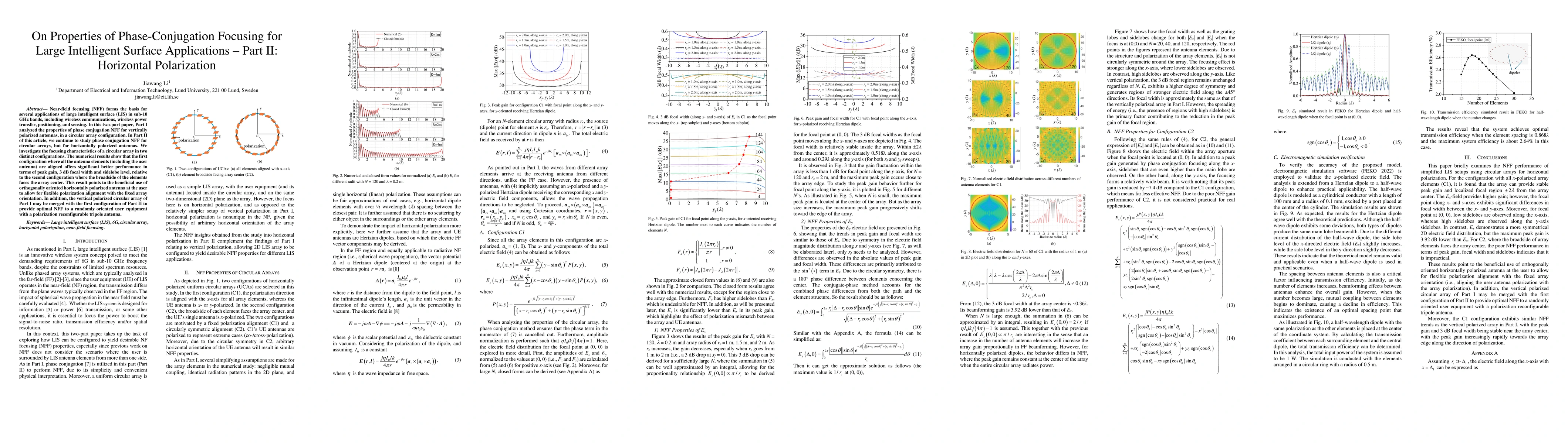 Thumbnail for On Properties of Phase-Conjugation Focusing for Large Intelligent
  Surface Applications -- Part II: Horizontal Polarization