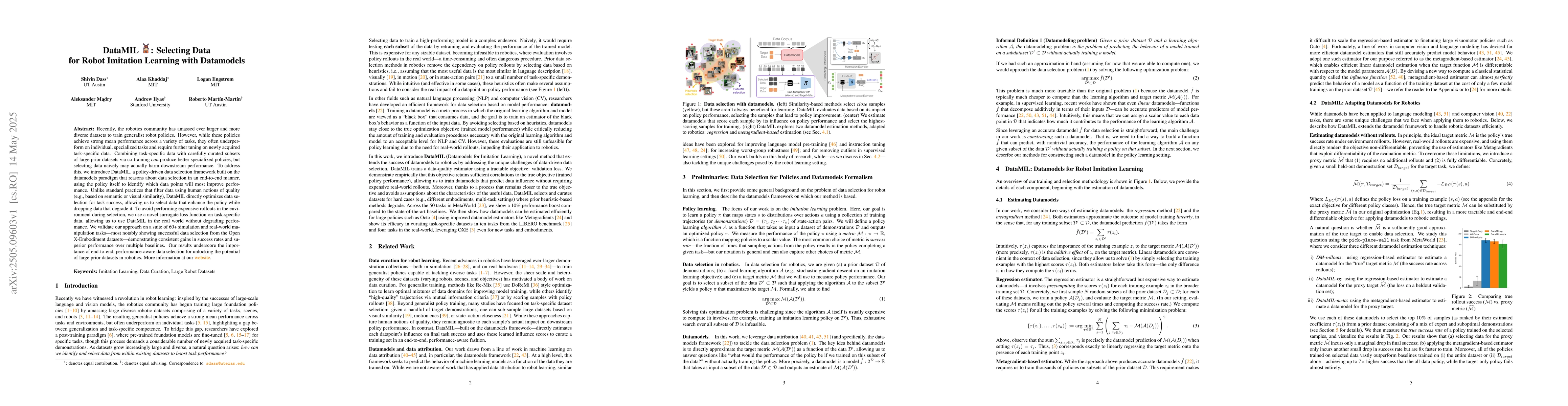 Thumbnail for DataMIL: Selecting Data for Robot Imitation Learning with Datamodels