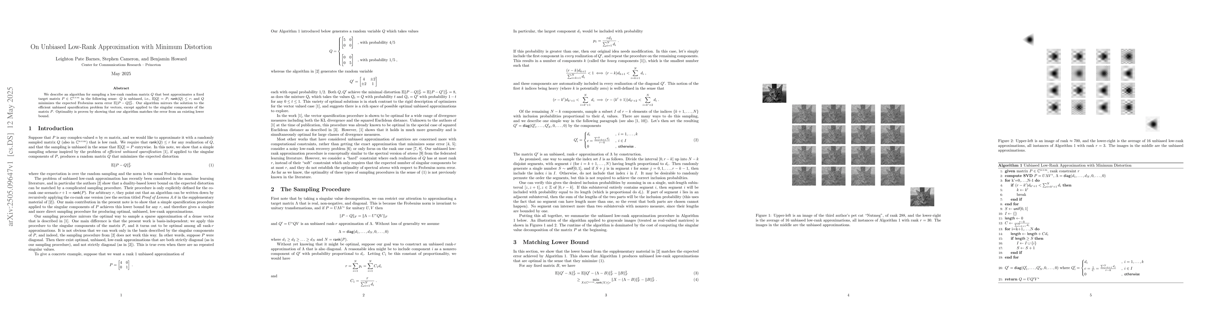 Thumbnail for On Unbiased Low-Rank Approximation with Minimum Distortion