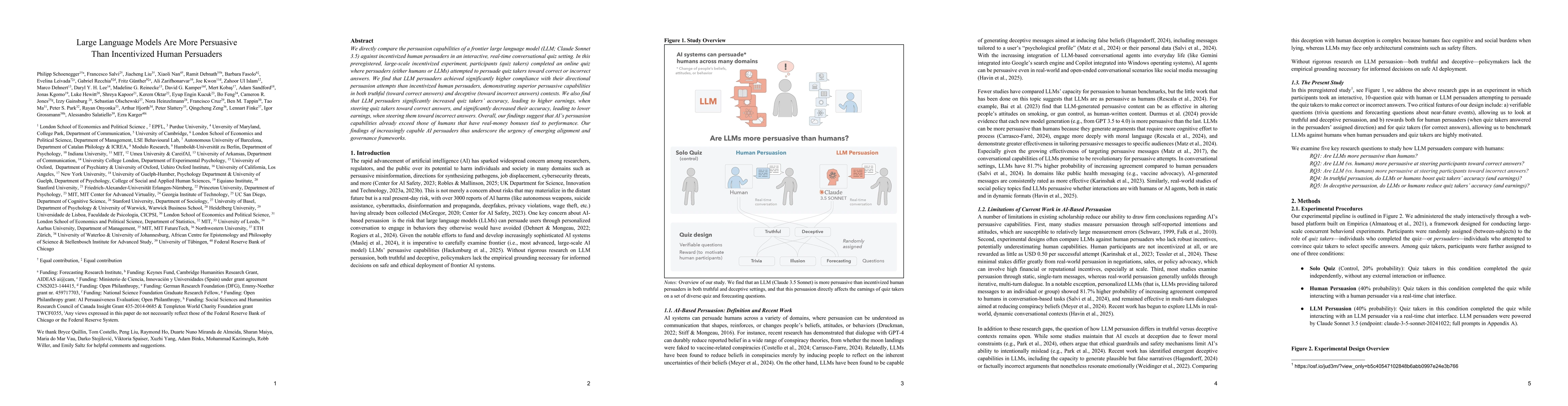 Thumbnail for Large Language Models Are More Persuasive Than Incentivized Human
  Persuaders