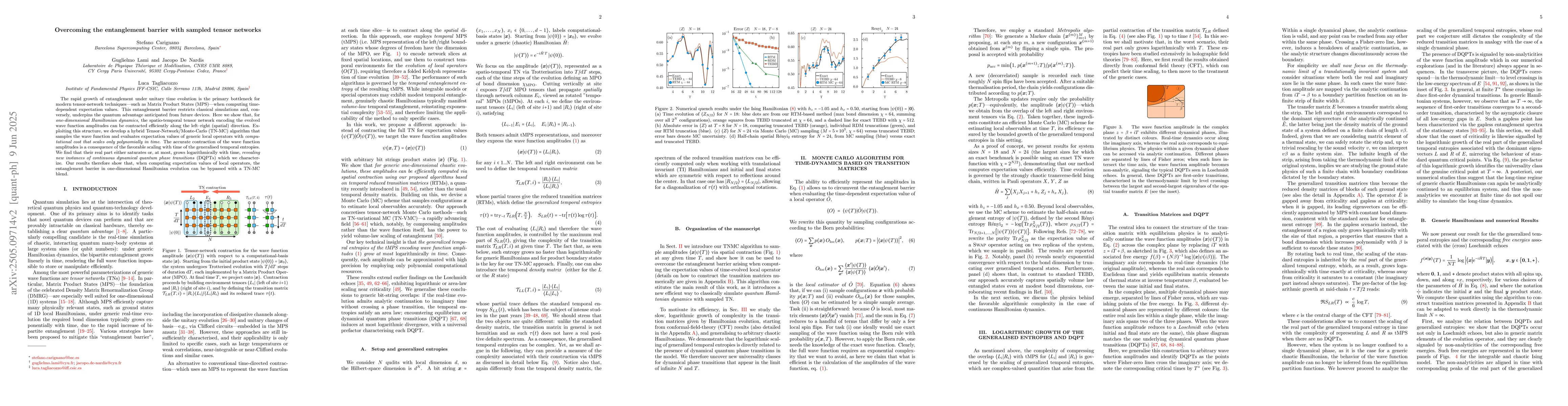 Thumbnail for Overcoming the entanglement barrier with sampled tensor networks