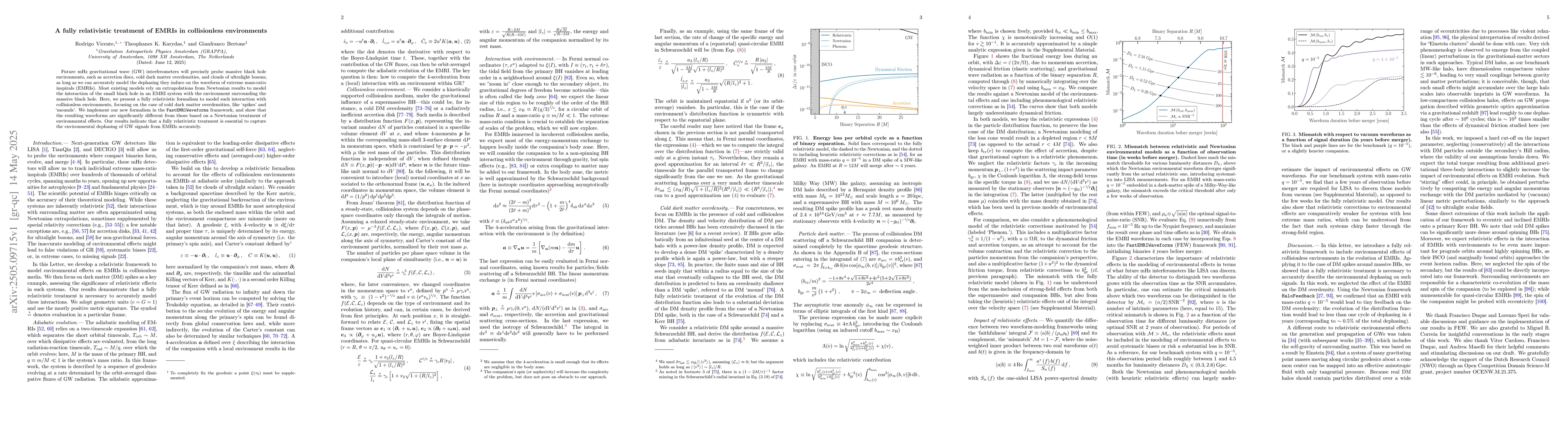 Thumbnail for A fully relativistic treatment of EMRIs in collisionless environments
