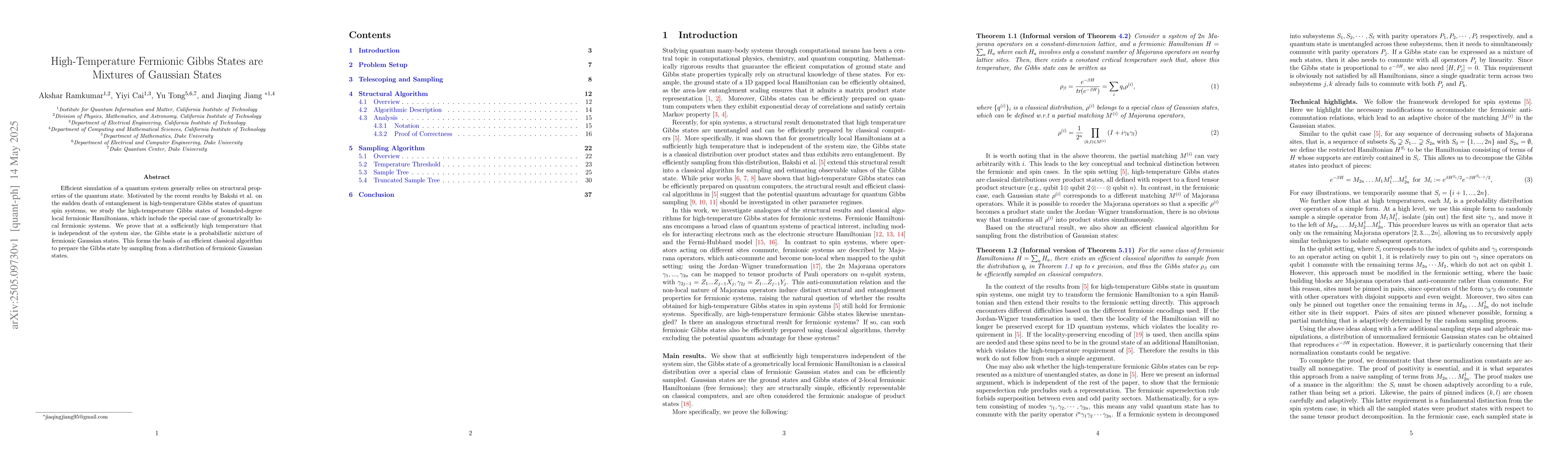 Thumbnail for High-Temperature Fermionic Gibbs States are Mixtures of Gaussian States