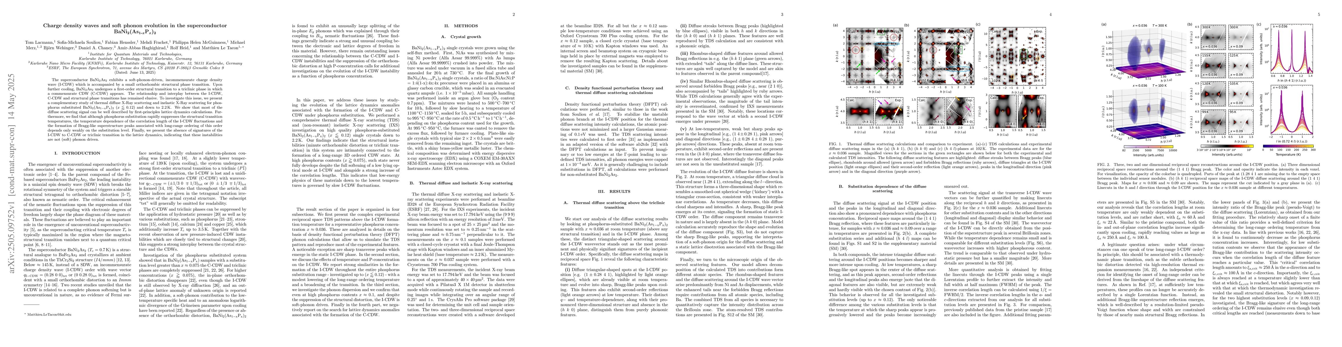 Thumbnail for Charge density waves and soft phonon evolution in the superconductor
  BaNi$_2$(As$_{1-x}$P$_x$)$_2$