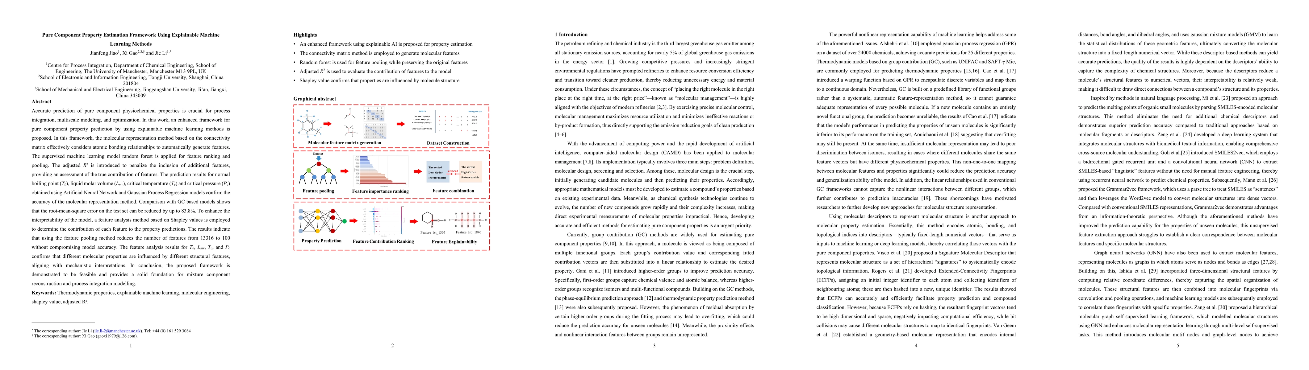 Thumbnail for Pure Component Property Estimation Framework Using Explainable Machine
  Learning Methods