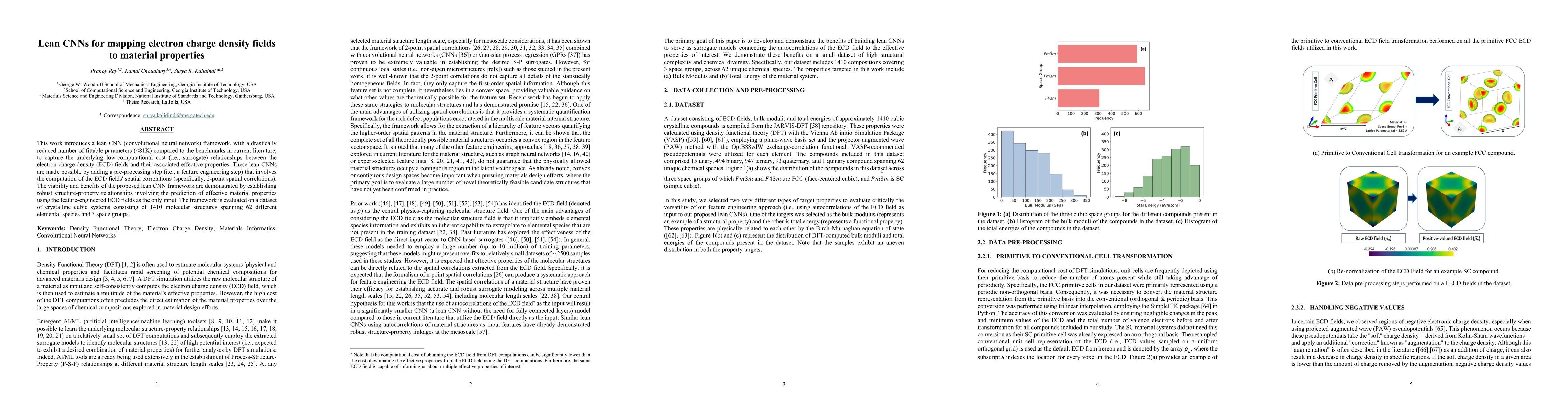 Thumbnail for Lean CNNs for mapping electron charge density fields to material
  properties