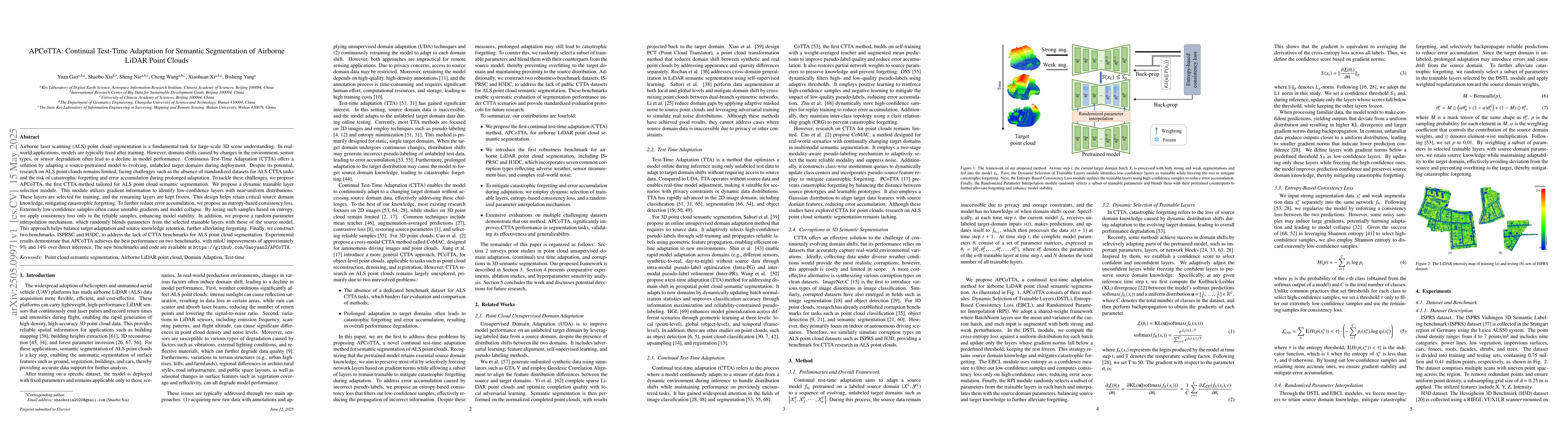 Thumbnail for APCoTTA: Continual Test-Time Adaptation for Semantic Segmentation of
  Airborne LiDAR Point Clouds