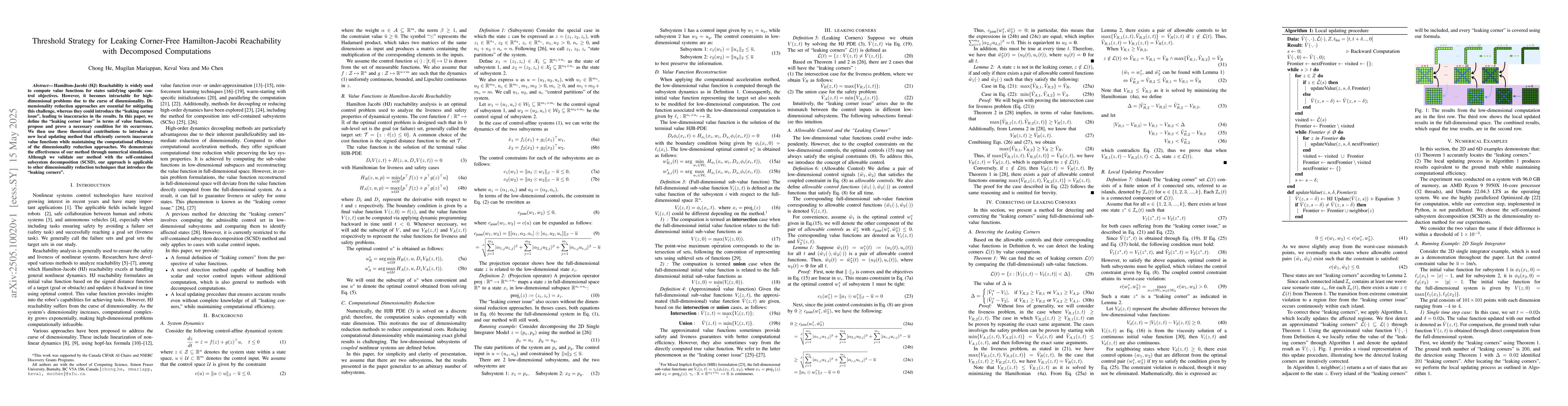 Thumbnail for Threshold Strategy for Leaking Corner-Free Hamilton-Jacobi Reachability
  with Decomposed Computations