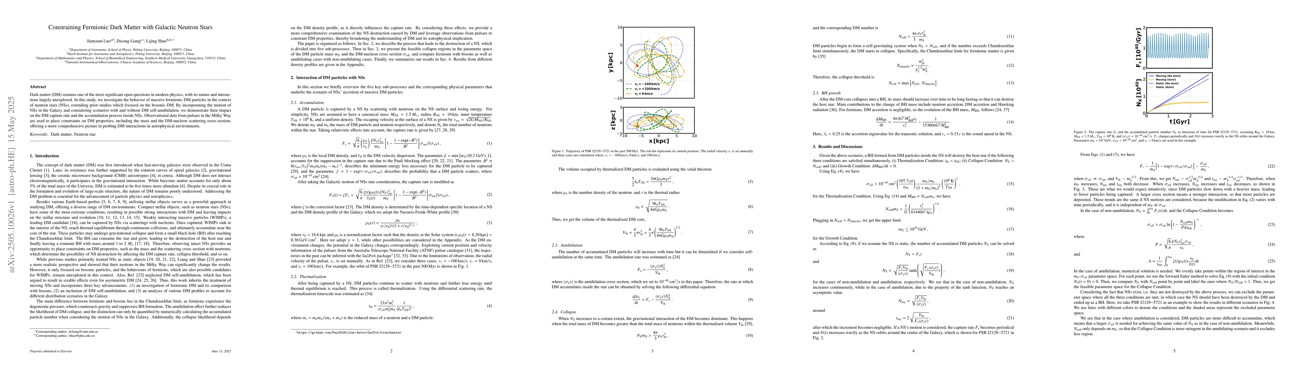 Thumbnail for Constraining Fermionic Dark Matter with Galactic Neutron Stars
