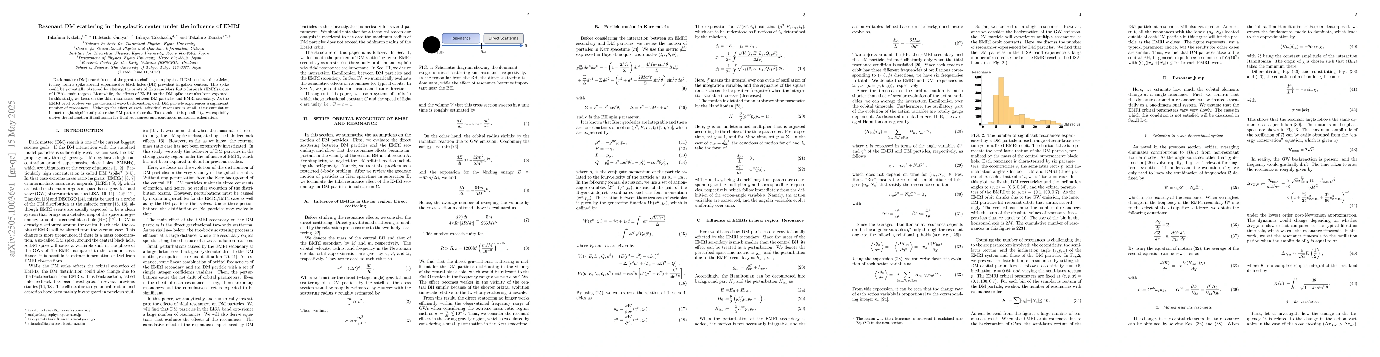 Thumbnail for Resonant DM scattering in the galactic center under the influence of
  EMRI