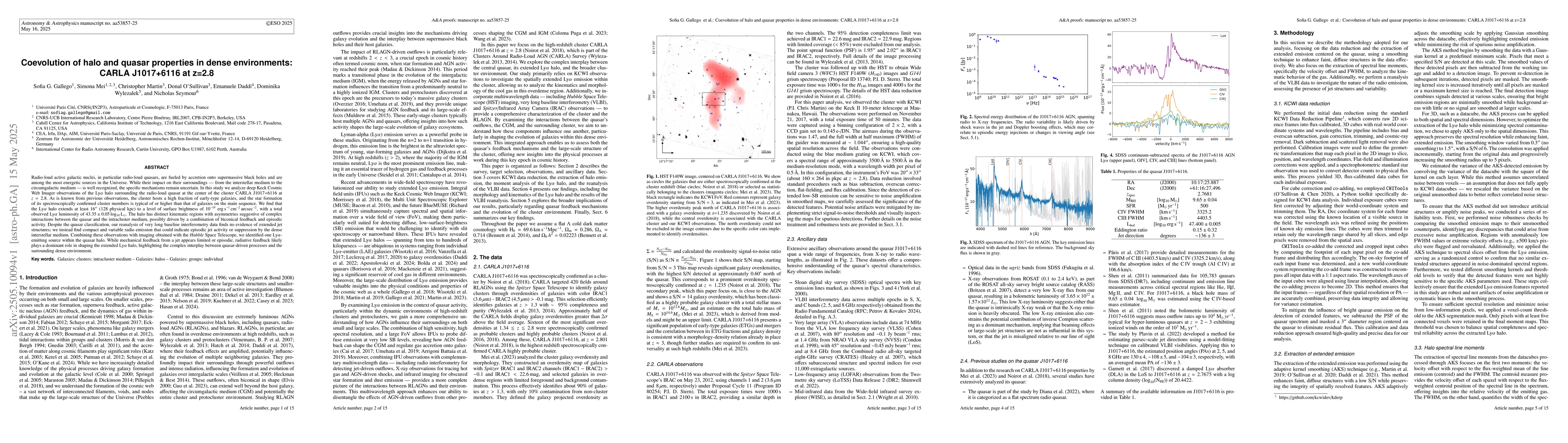 Thumbnail for Coevolution of halo and quasar properties in dense environments: CARLA
  J1017+6116 at z=2.8