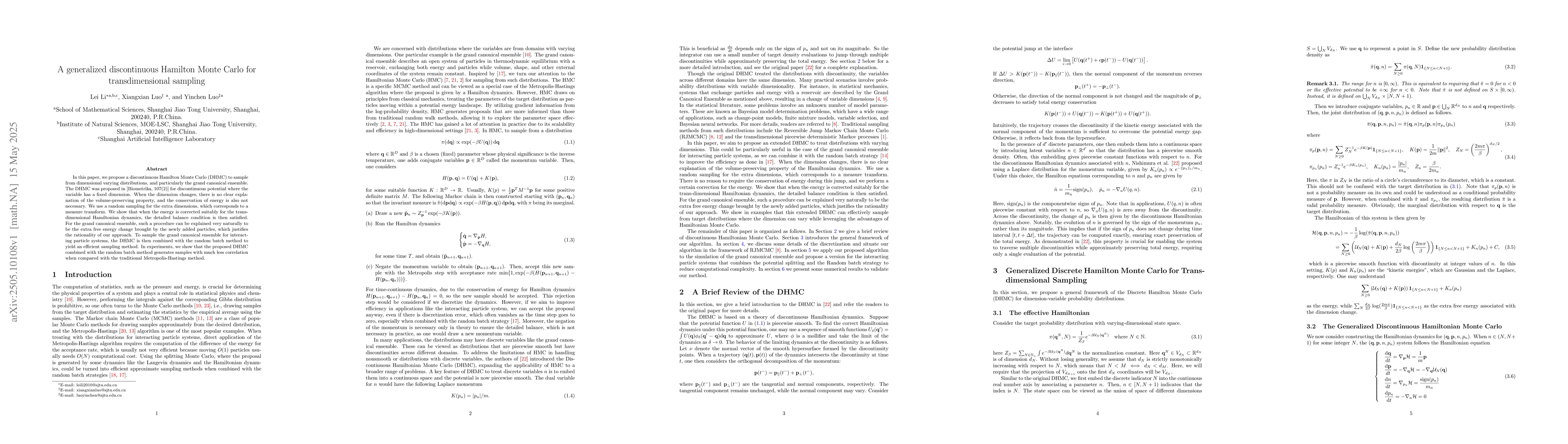 Thumbnail for A generalized discontinuous Hamilton Monte Carlo for transdimensional
  sampling