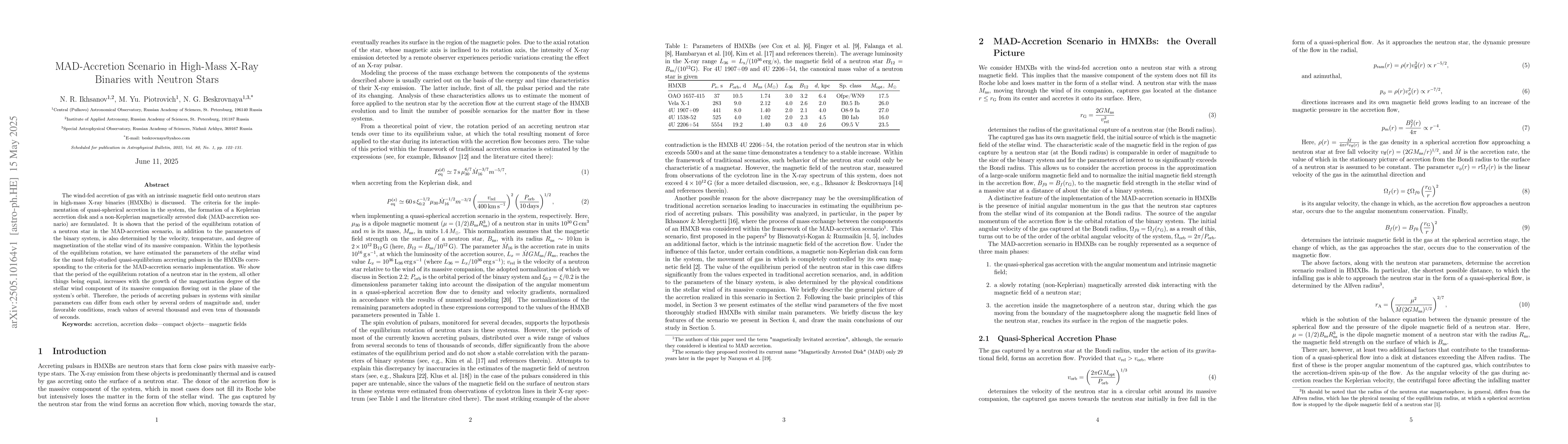 Thumbnail for MAD-Accretion Scenario in High-Mass X-Ray Binaries with Neutron Stars